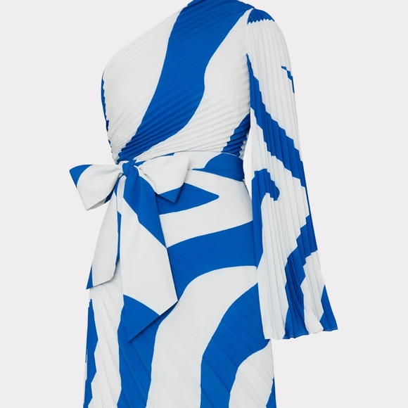 Milly Blue and White Asymmetrical Dress - Picture 1 of 3